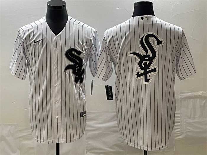 Men%27s Chicago White Sox White Team Big Logo Cool Base Stitched JerseyS